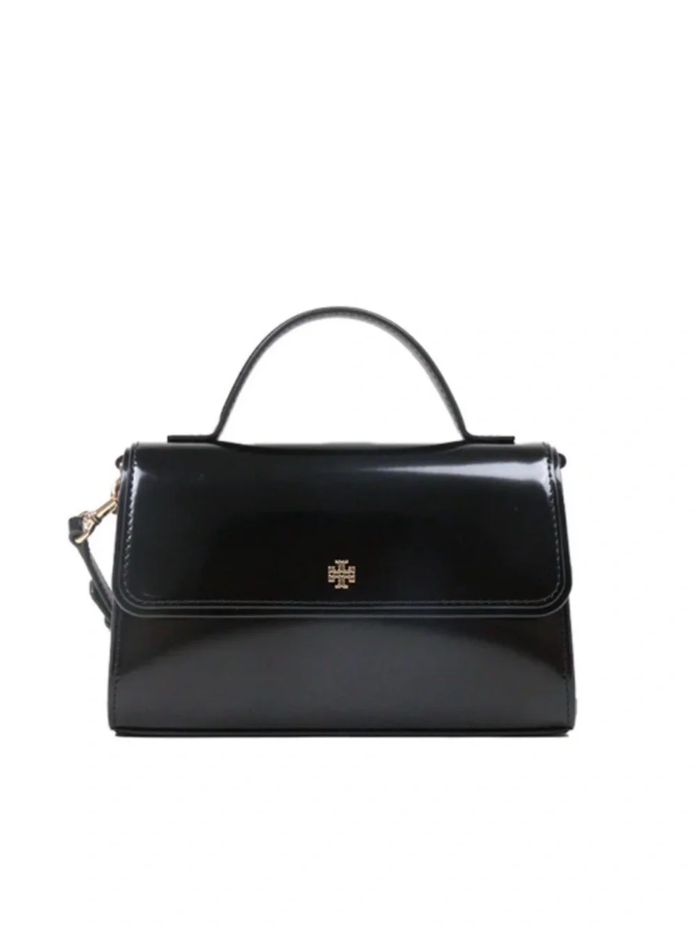 Tory Burch Black Patent Leather Top-Handle Crossbody